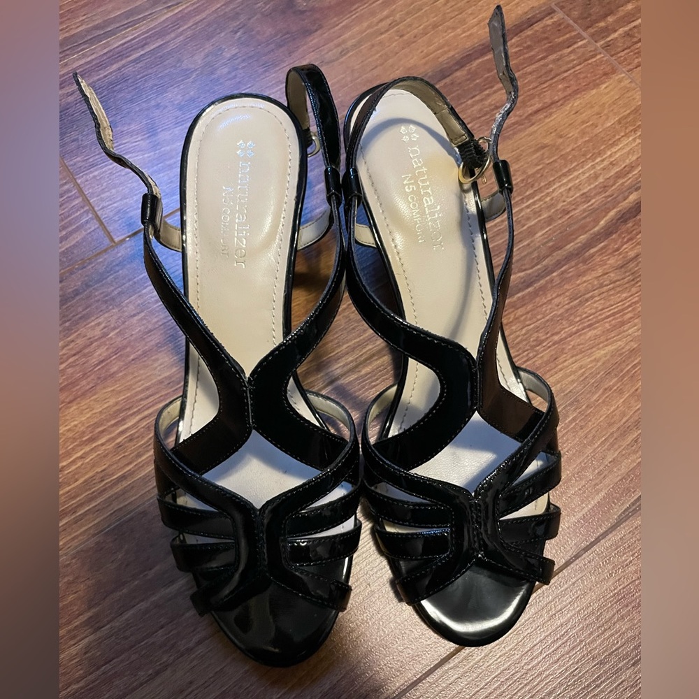 Like New Black Wedge Heels Size 7